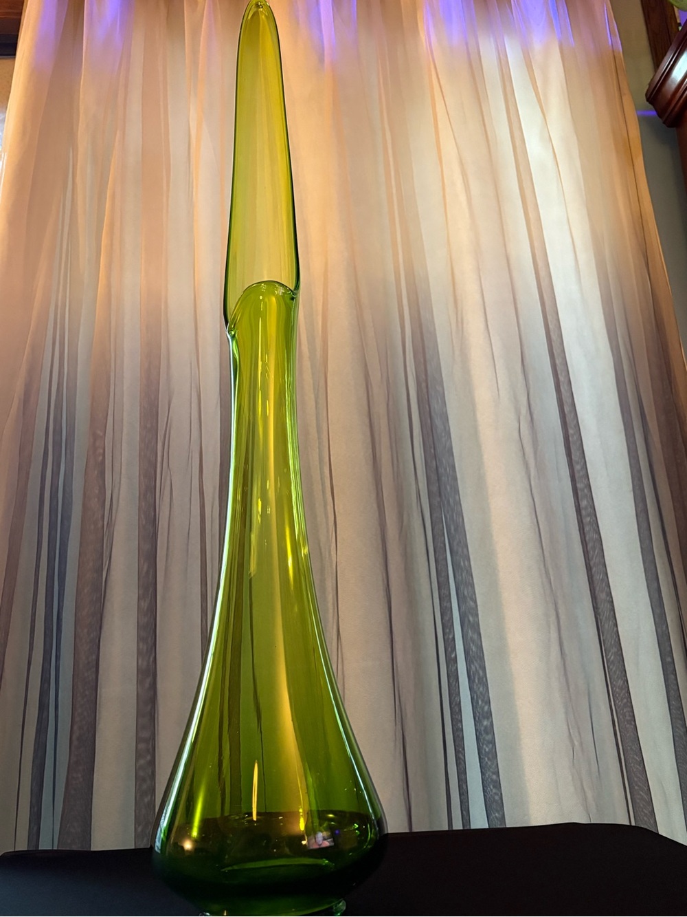 LE Smith Avocado Green Smoothie Swung Vase 33” Tall
